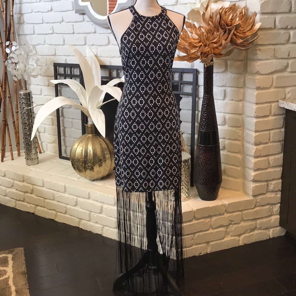 H&M Coachella pattern dress with tassel bottom